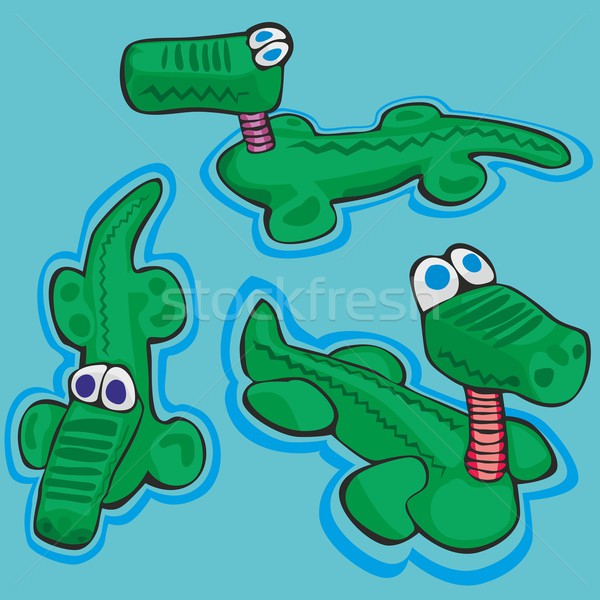 Funny stilisierten Krokodile editierbar Wasser Textur Stock foto © PilgrimArtworks