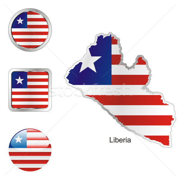 liberia in map and web buttons shapes Stock photo © PilgrimArtworks