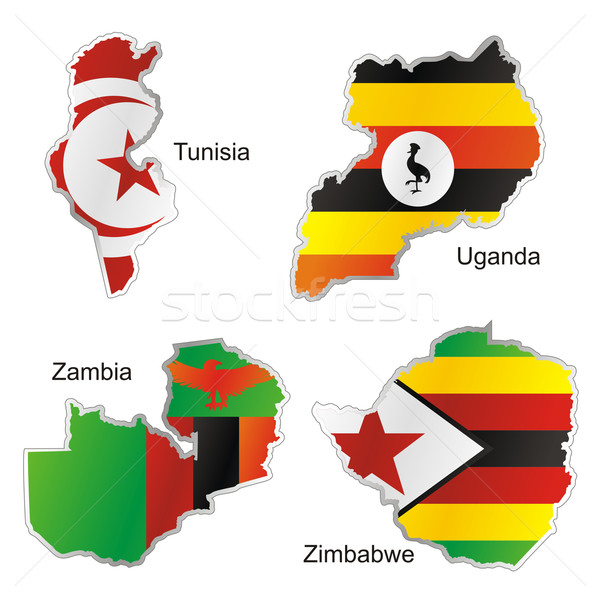 isolated african flags in map shape Stock photo © PilgrimArtworks