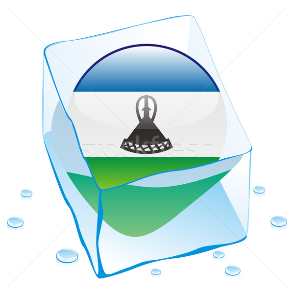 Сток-фото: Лесото · кнопки · флаг · заморожены · Ice · Cube