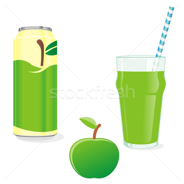 isolated green apple juice and fruit Stock photo © PilgrimArtworks