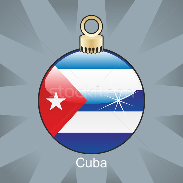 Сток-фото: изолированный · Куба · флаг · Рождества · лампа · форма