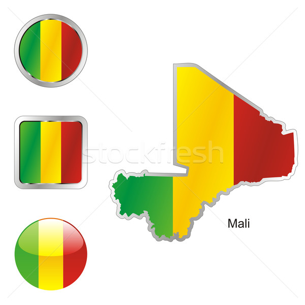 Mali mapa teia botões formas Foto stock © PilgrimArtworks