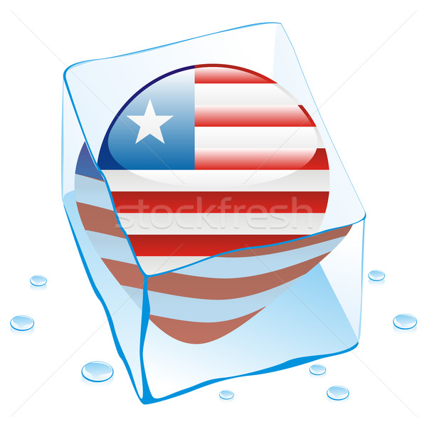 liberia button flag frozen in ice cube Stock photo © PilgrimArtworks