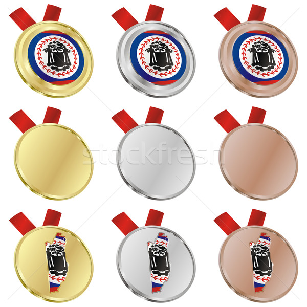 Belice vector bandera medalla formas Foto stock © PilgrimArtworks
