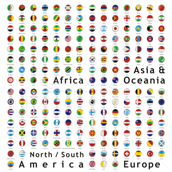 Vecteur monde drapeaux web boutons deux Photo stock © PilgrimArtworks