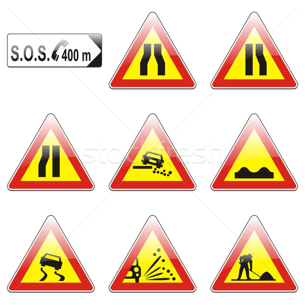 Avrupa trafik işaretleri düzenlenebilir vektör ayrıntılar Stok fotoğraf © PilgrimArtworks