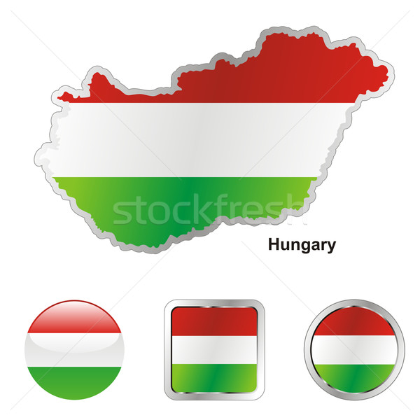 hungary in map and web buttons shapes Stock photo © PilgrimArtworks