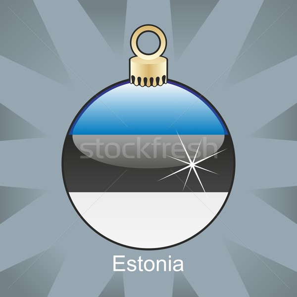 Isolato Estonia bandiera Natale lampadina Foto d'archivio © PilgrimArtworks