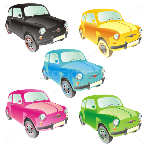 fully editable vector isolated funny colored cars with details Stock photo © PilgrimArtworks