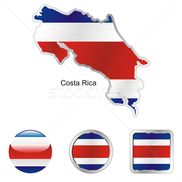 Сток-фото: Коста-Рика · карта · веб · Кнопки