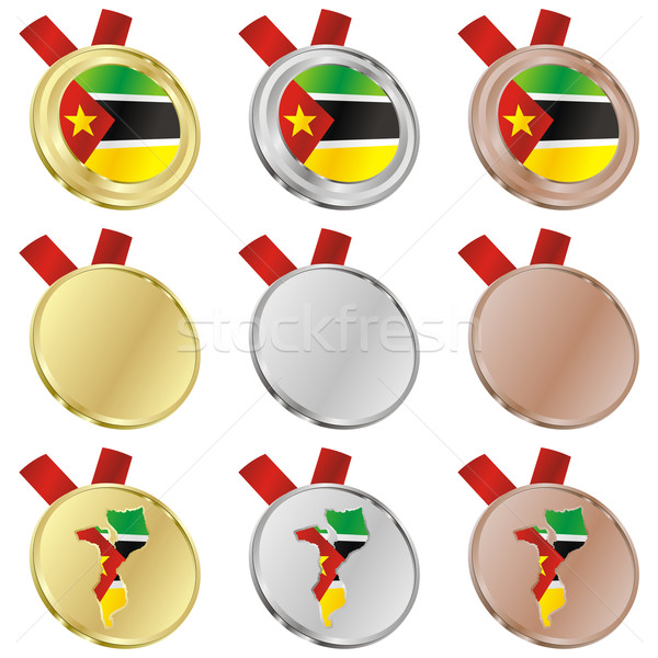 mozambique vector flag in medal shapes Stock photo © PilgrimArtworks
