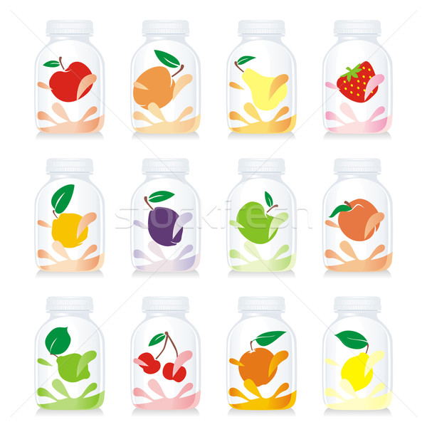 isolated fruit yogurt glass bottles Stock photo © PilgrimArtworks