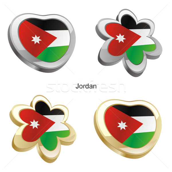 jordan flag in heart and flower shape Stock photo © PilgrimArtworks