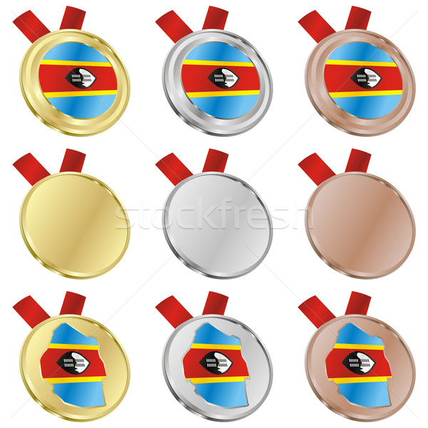 Suazilândia vetor bandeira medalha formas Foto stock © PilgrimArtworks