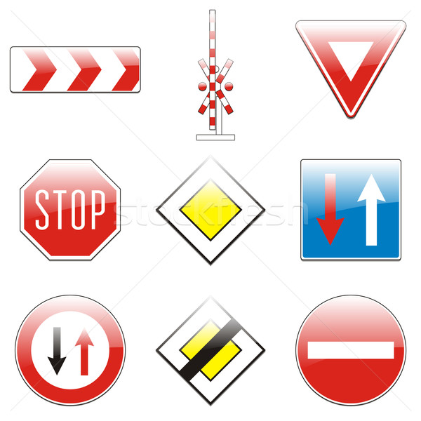 Europeu tráfego sinais vetor detalhes Foto stock © PilgrimArtworks