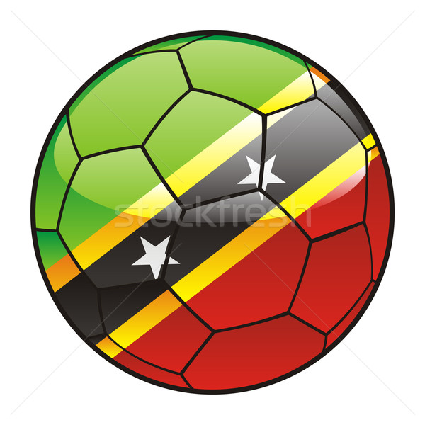 Saint Kitts and Nevis flag on soccer ball Stock photo © PilgrimArtworks