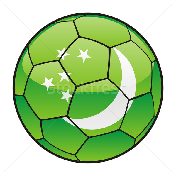 Turkmenistán bandera balón de fútbol fútbol deporte fútbol Foto stock © PilgrimArtworks
