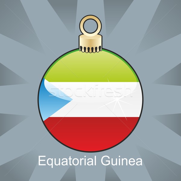 Zdjęcia stock: Odizolowany · Gwinea · Równikowa · banderą · christmas · żarówki