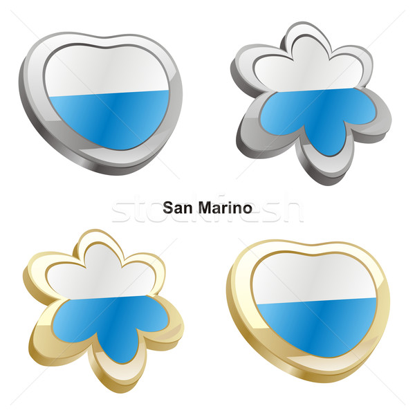 Stock photo: san marino flag in heart and flower shape