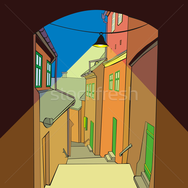 旧市街 1泊 芸術 レトロな 色 ストックフォト © PilgrimArtworks