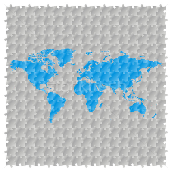  vector world map with puzzle pattern Stock photo © PilgrimArtworks