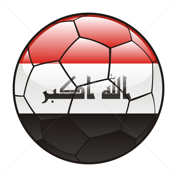 [[stock_photo]]: Irak · pavillon · ballon · sport · football