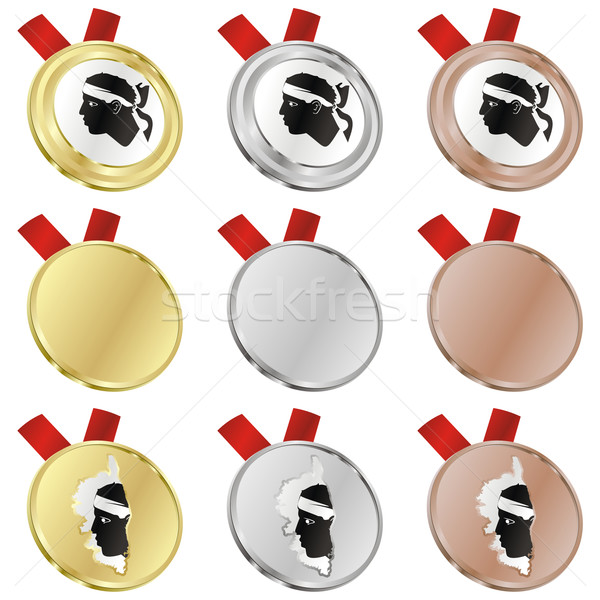corsica vector flag in medal shapes Stock photo © PilgrimArtworks