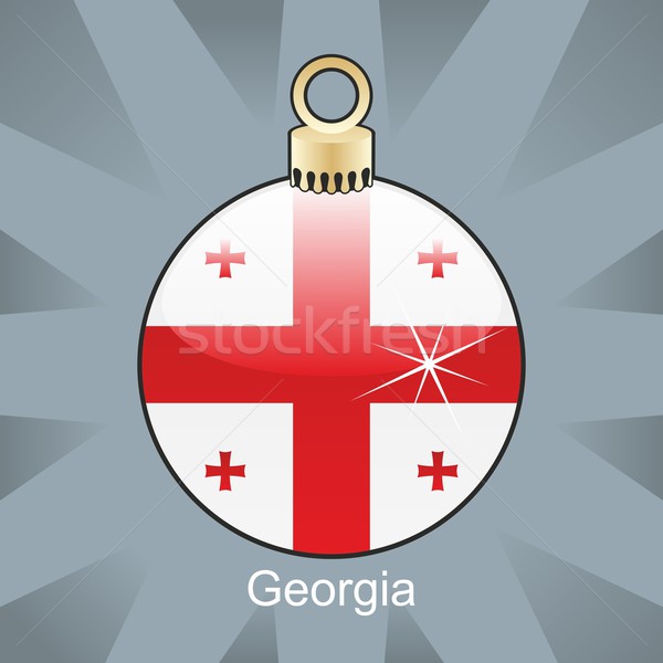 Odizolowany Gruzja banderą christmas żarówki Zdjęcia stock © PilgrimArtworks
