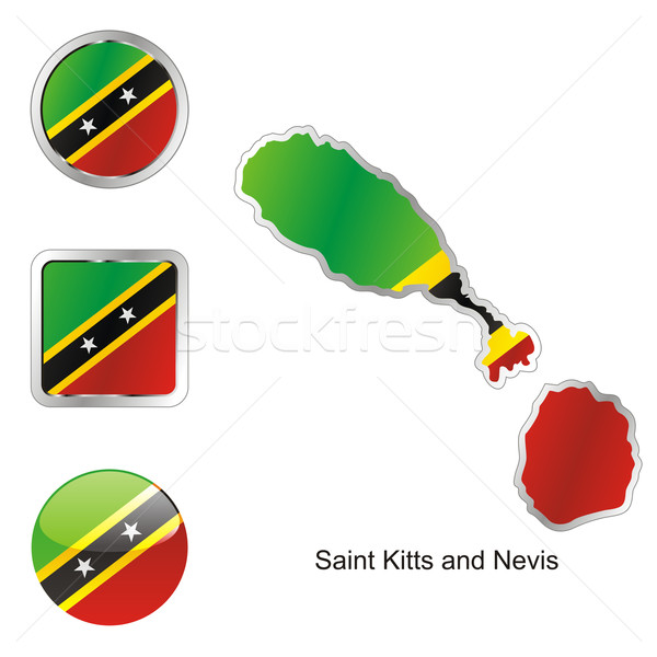 saint kitts and nevis in map and web buttons shapes Stock photo © PilgrimArtworks