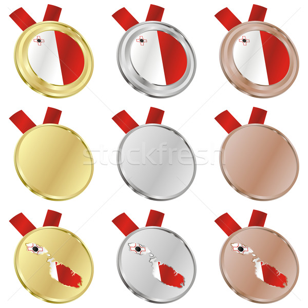 malta vector flag in medal shapes Stock photo © PilgrimArtworks