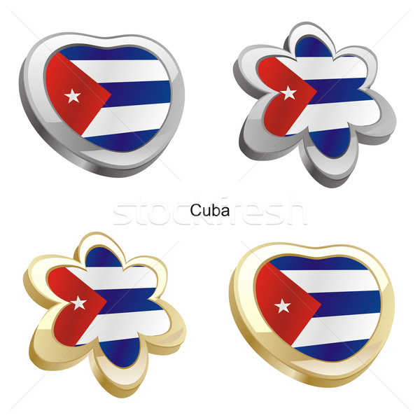 Foto d'archivio: Cuba · bandiera · cuore · fiore