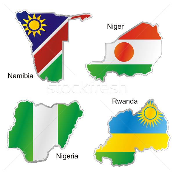 Isolato african bandiere mappa Foto d'archivio © PilgrimArtworks