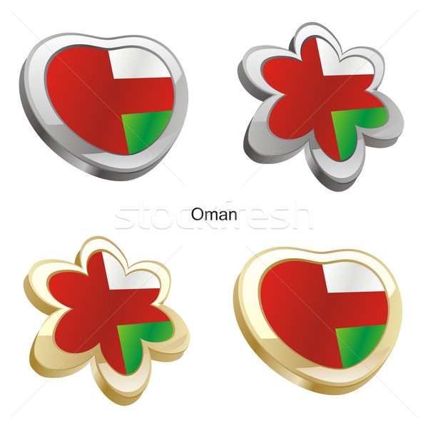 oman flag in heart and flower shape Stock photo © PilgrimArtworks