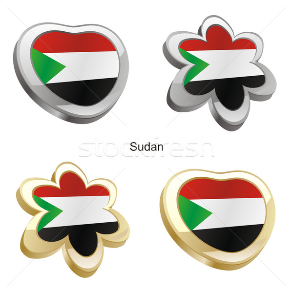 Sudan bandiera cuore fiore Foto d'archivio © PilgrimArtworks