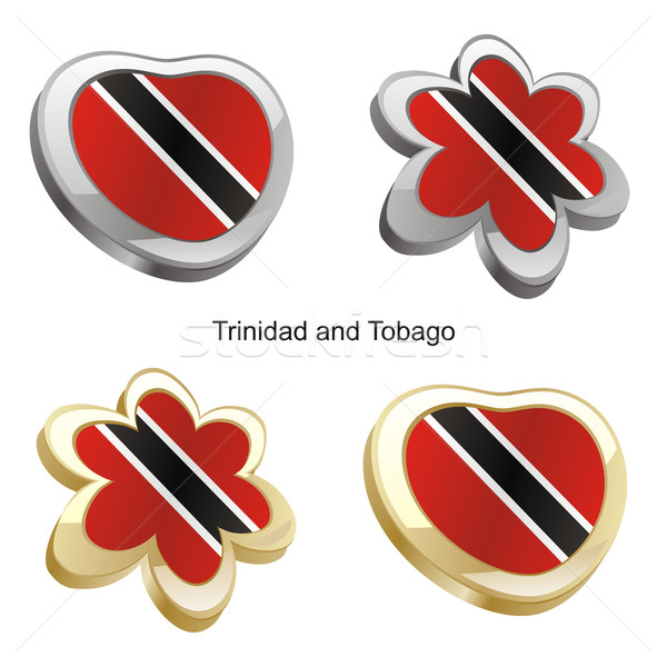 trinidad and tobago flag in heart and flower shape Stock photo © PilgrimArtworks