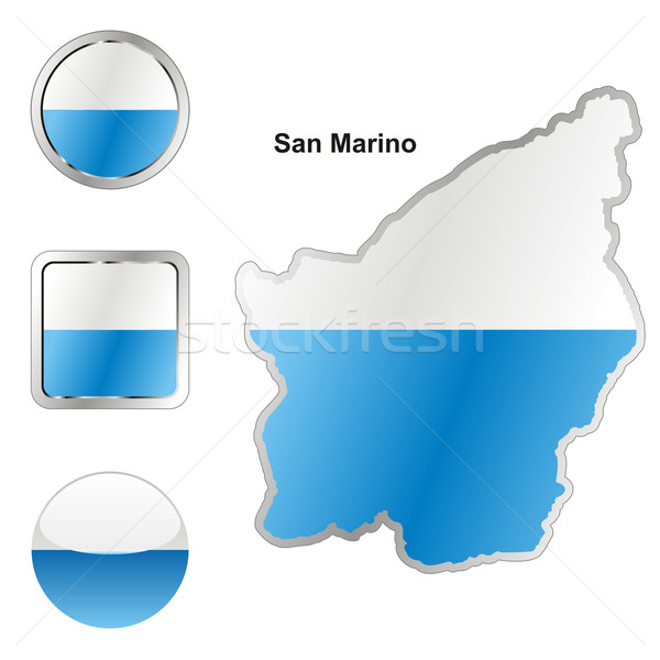 san marino in map and web buttons shapes Stock photo © PilgrimArtworks