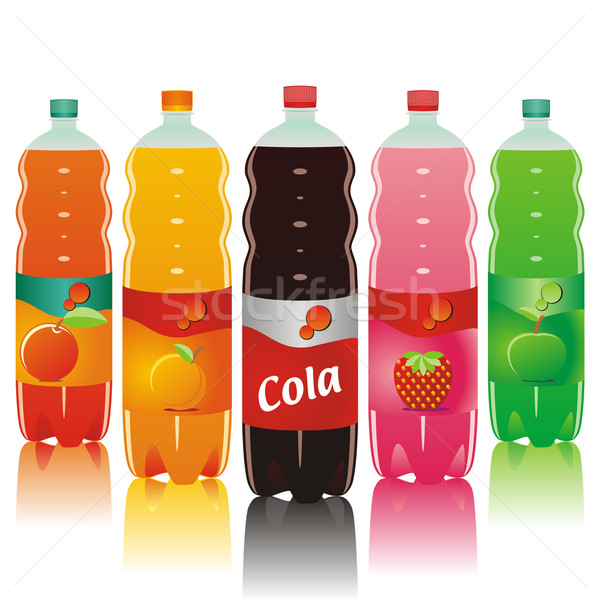 Stock photo: isolated carbonated drinks set