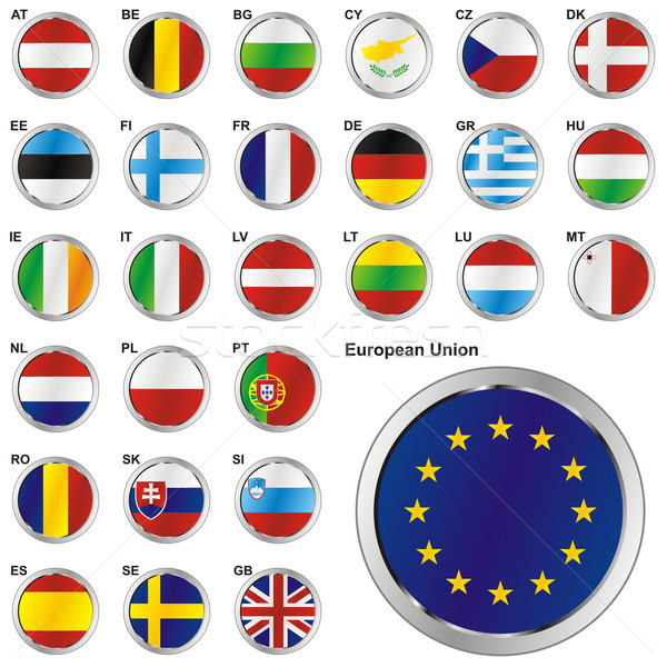 twentyseven Member States of the European Union in web button shape Stock photo © PilgrimArtworks