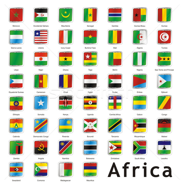 Odizolowany Afryki flagi wektora przycisk Zdjęcia stock © PilgrimArtworks