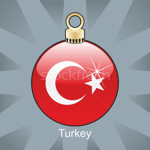 Сток-фото: изолированный · Турция · флаг · Рождества · лампа · форма