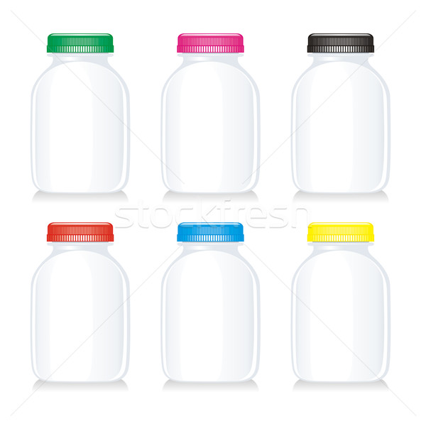 isolated milk glass bottles Stock photo © PilgrimArtworks