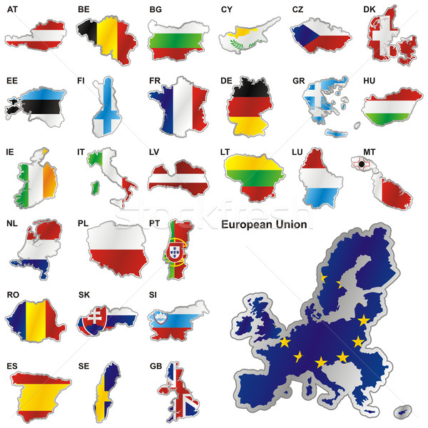 Tag európai szövetség térkép forma szerkeszthető Stock fotó © PilgrimArtworks