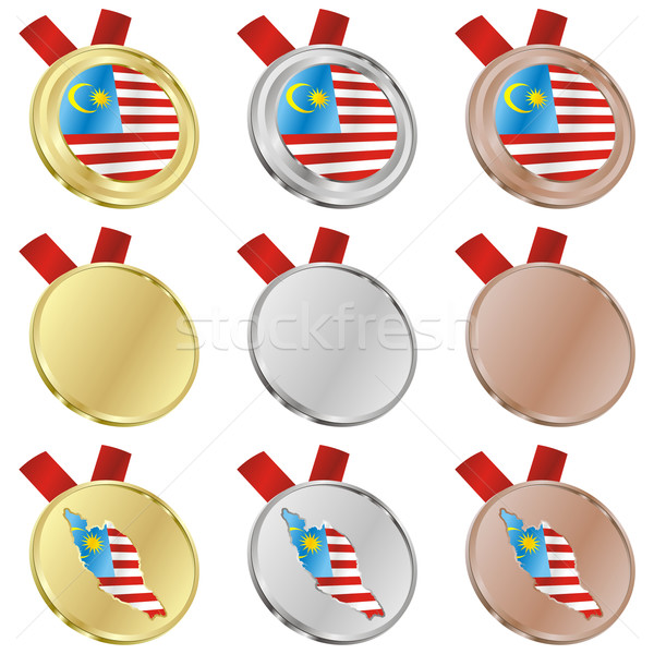 Maleisië vector vlag medaille Stockfoto © PilgrimArtworks