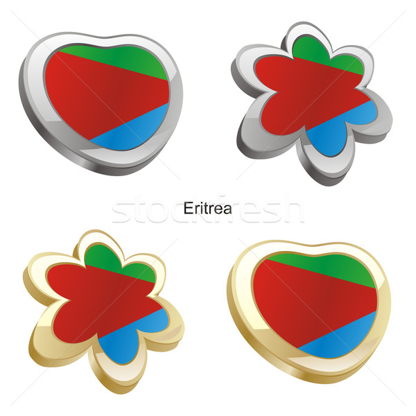 eritrea flag in heart and flower shape Stock photo © PilgrimArtworks