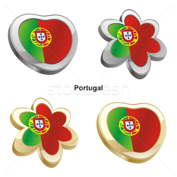ストックフォト: ポルトガル · フラグ · 中心 · 花