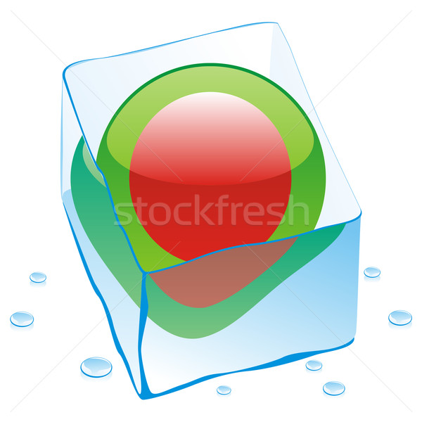 Banglades gomb zászló fagyott jégkocka szerkeszthető Stock fotó © PilgrimArtworks