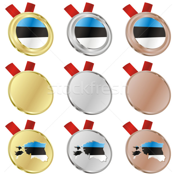 エストニア ベクトル フラグ 金メダル ストックフォト © PilgrimArtworks