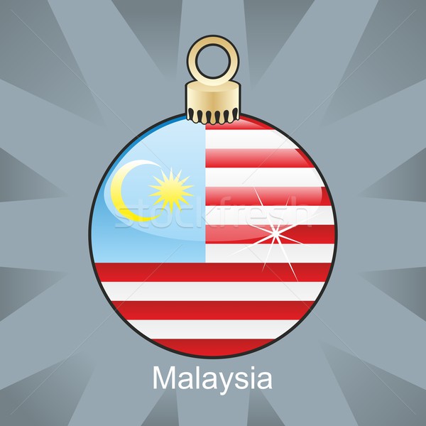 Stock foto: Isoliert · Malaysia · Flagge · Weihnachten · Glühbirne · Form