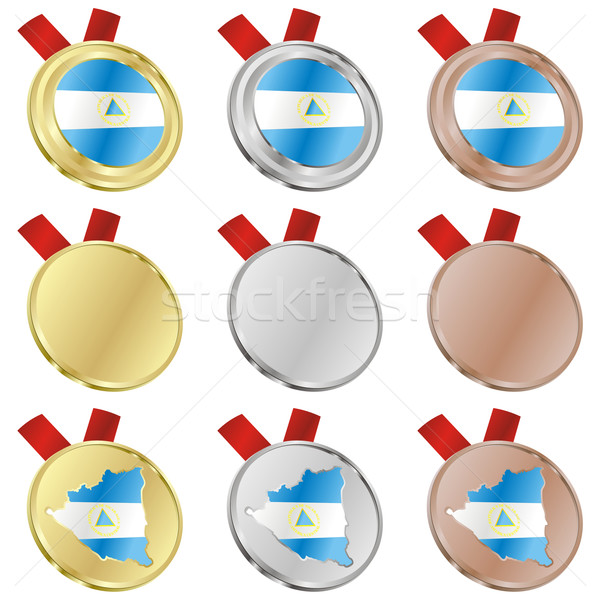 nicaragua vector flag in medal shapes Stock photo © PilgrimArtworks